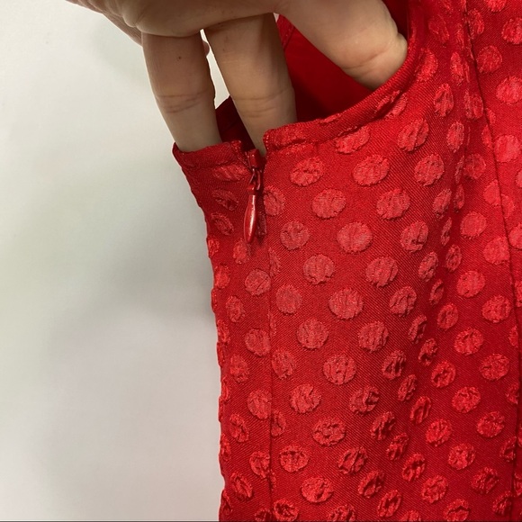 Kensie-True Red textured cap sleeve collared shift dress SM - Picture 5 of 8